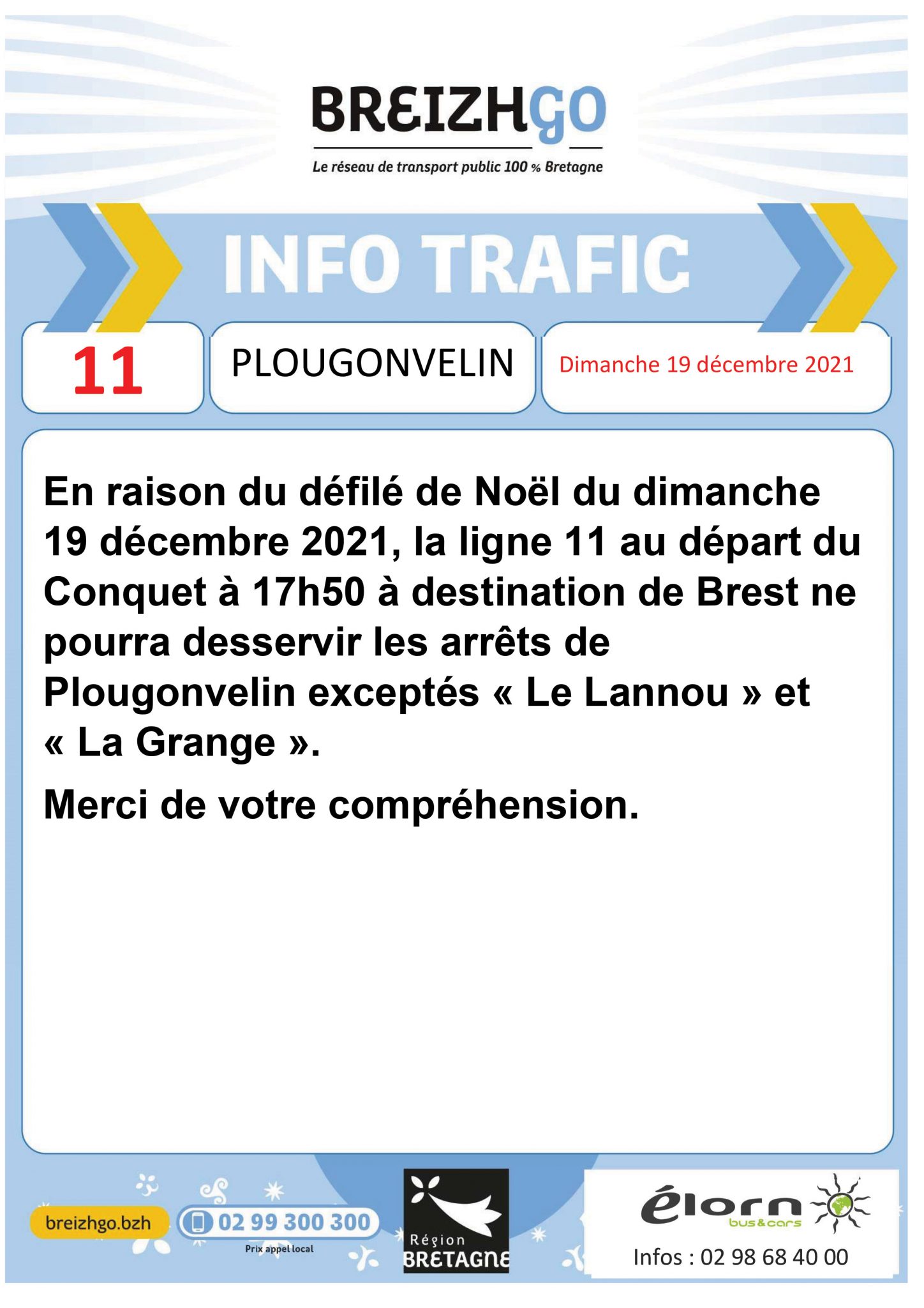 Horaire Car Ligne 11 Brest Le Conquet 2022